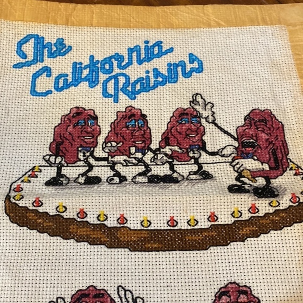 Vintage The California Raisins completed Counted Cross-stitch cross‎ stitch